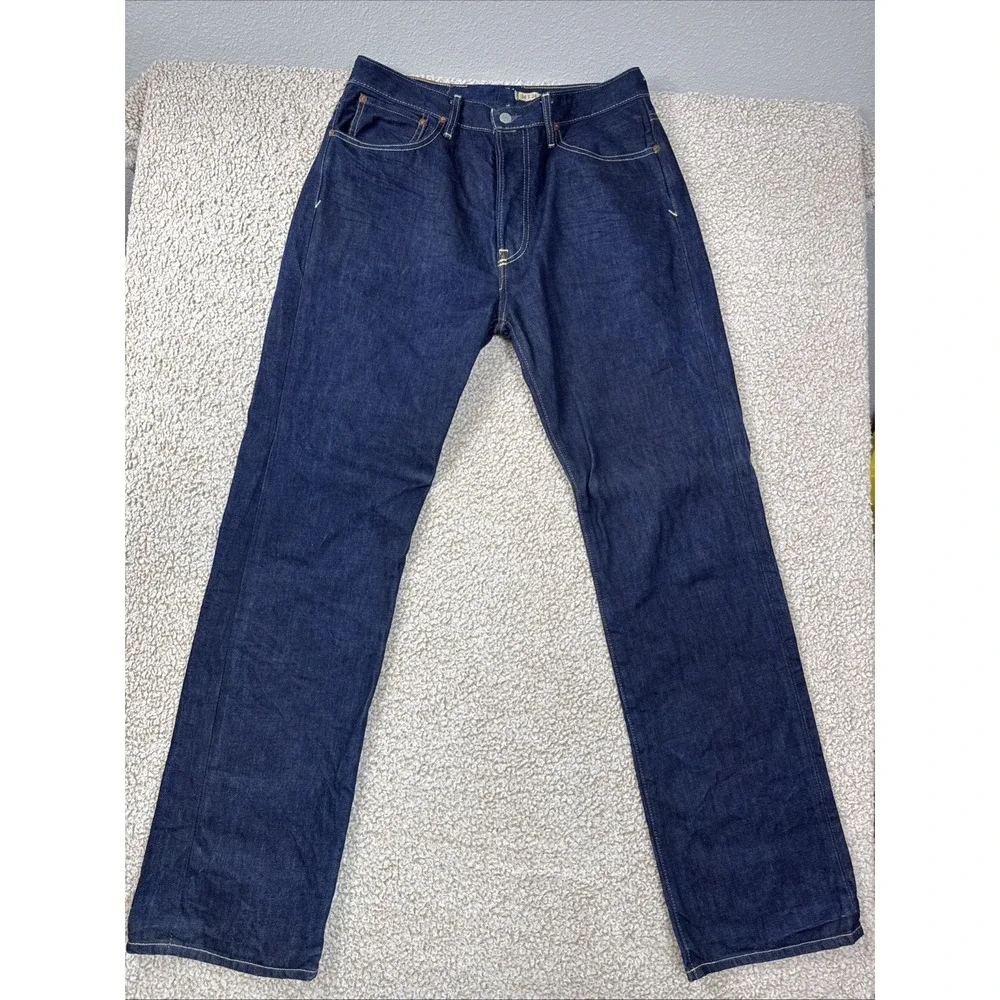 Vintage Polo Ralph Lauren Jeans Mens 34x34 Blue Straight Denim 15941 Button Fly